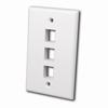 820103 Vanco Wall Plates Keystone 3 Port White