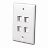 820104 Vanco Wall Plates Keystone 4 Port White