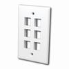 820106 Vanco Wall Plates Keystone 6 Port White