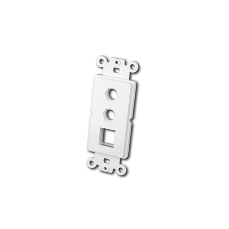 820315 Vanco Wall Plate Keystone Decor 1 Port 2 Hex - Ivory