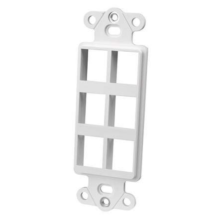 820316 Vanco Wall Plate Keystone Decor 6 Port - Ivory