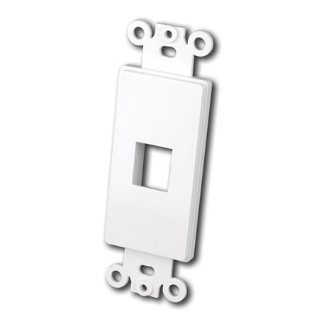 820321 Vanco Wall Plate Keystone Decor 1 Port - White