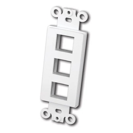 820323 Vanco Wall Plate Keystone Decor 3 Port - White