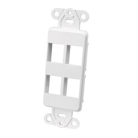 820324 Vanco Wall Plate Keystone Decor 4 Port - White