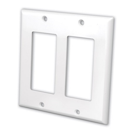 820512 Vanco Wall Plate Decor Cover 2 Gang White