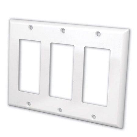 820513 Vanco Wall Plate Decor Cover 3 Gang White