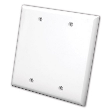 820542 Vanco Wall Plates Blank 2 Gang White