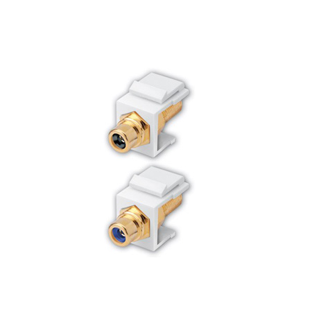 820636 Vanco Keystone-Inserts White RCA to Female Insulator Blue