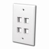 823907 Vanco Wall Plates Keystone 4 Port Almond