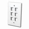 823956 Vanco Wall Plates Keystone 6 Port Almond