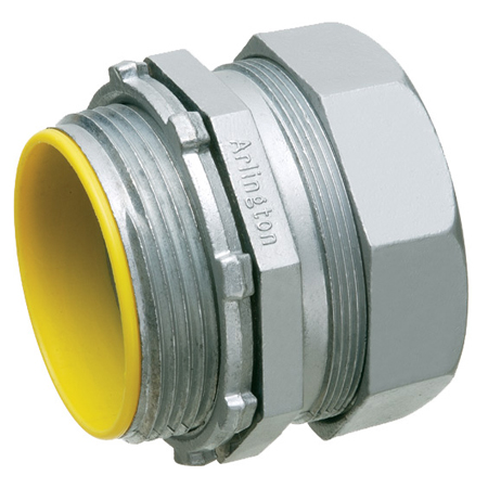 826A-12 Arlington Industries 2-1/2" EMT Compression Connectors w/ Insulated Throat - Pack of 12