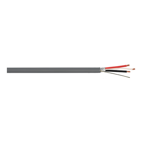 900913M1G Remee 18 AWG 3 Conductors Shielded Stranded Bare Copper CMR Non-Plenum Security and Alarm Cables - 1000' Reel - Grey
