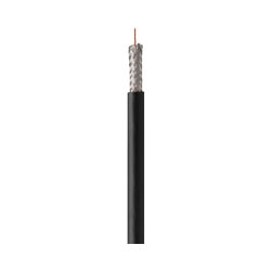 92041-45-08 Coleman Cable 18 AWG Quad Shielded Polyester Aluminum Braid Copper Clad Steel RG6 CCM/CL2/CATV Non-plenum Coaxial Cable - 500' Pull Box - Black
