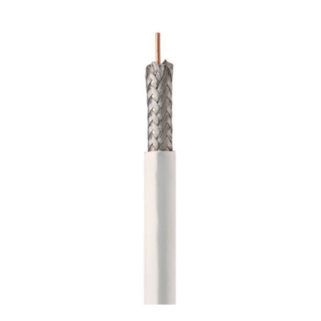 921019-06-01 Coleman Cable 18 AWG Quad Shielded Polyester Aluminum Braid Copper Clad Steel RG6/U CL2P/CMP/CATV Plenum Coaxial Cable - 1000' Reel - White
