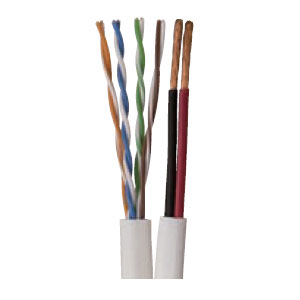 97395-06-23 Coleman Cable 1000' PowerWatch IP - Plenum CAT5 Siamese Cable - 24/4pr & 18/2 - REEL - Natural