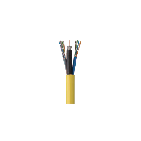 992750502 Coleman Cable Cat 5e 24/4pr (2), RG6 18CCS 60/40% Quad (1) CM - 1000 Feet