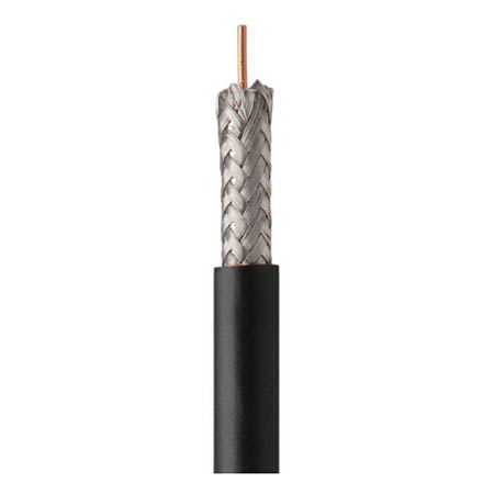 992841-06-08 Coleman Cable 18 AWG Quad Shielded Foil and Polyester Aluminum Braid Copper Clad Steel RG6 CM/CATV Non-plenum Coaxial Cable - 1000' Reel - Black