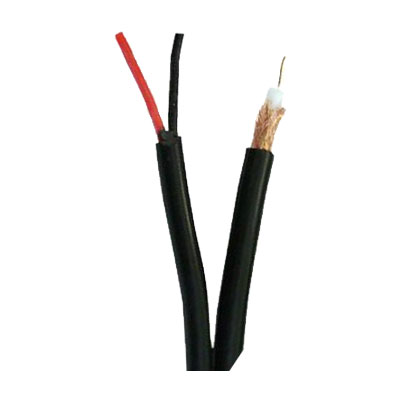 993254-06-08 Coleman Cable Siamese 20 AWG Solid Bare Copper RG 59 Coaxial Plus 18 AWG 2 Conductors Stranded Bare Copper Non-plenum Direct Burial Outdoor CCTV Cable - 1000' Reel - Black