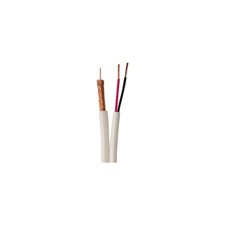 993265-06-23 Coleman Cable Siamese 20 AWG Solid Bare Copper RG 59 Coaxial Plus 18 AWG 2 Conductors Stranded Bare Copper CM/CL3 Plenum CCTV Cable - 1000' Reel - Natural