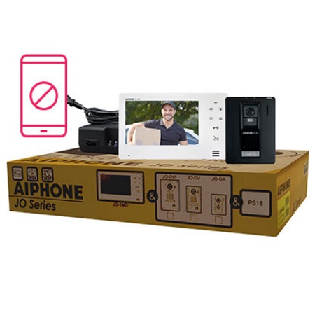 JOS-1A Aiphone 7" Screen with Touch Buttons and Hands-free 1 x 1 Color Video Set with Plastic Video Door Station