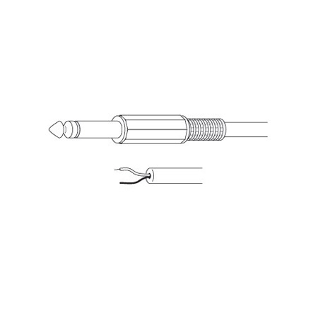 AC110 Vanco Cable 1/4 In Mono Plug Stripped Tinned 6 ft