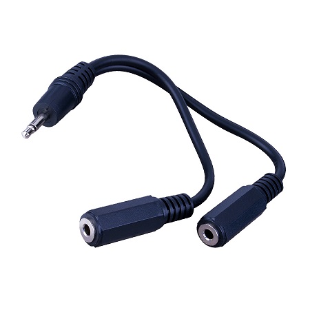 Vanco 3.5 mm Mono Plug to 2-3.5 mm Mono Jacks 