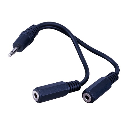 AC3BX Vanco Adapter 3.5mm Male Plug to 2-3.5mm Male Jack 6 In
