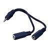 Show product details for AC3BX Vanco Adapter 3.5mm Male Plug to 2-3.5mm Male Jack 6 In
