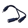 Show product details for AC3B Vanco Adapter 3.5mm Male Plug to 2-3.5mm Male Jack 6 In