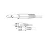 Show product details for AC3D Vanco Adapter 1/4" Stereo Plug to 2-RCA Plug 6ft