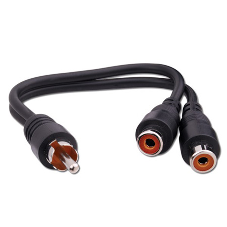 AC3FX Vanco Adapter RCA Plug to 2-RCA Jack 6 In