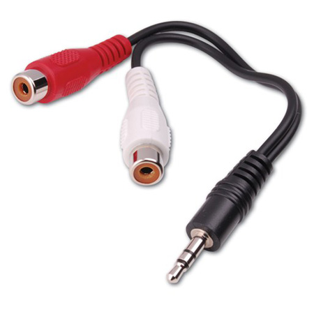 Vanco 3.5 mm Stereo Plug to 2-RCA Female Jacks 