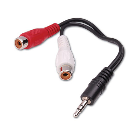 AC3K73X Vanco 3.5mm Stereo Plug to 2-RCA Female Jacks "Y" Adapter - 6ft