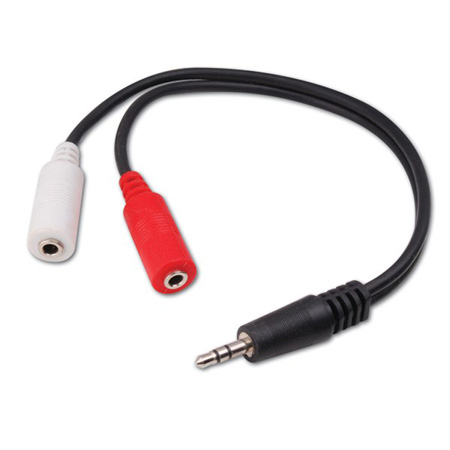 AC3STGX Vanco Adapter Y 3.5mm Stereo Plug to 2 3.5mm Stereo Jack Gold 6 In