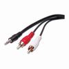 Show product details for AC3W12X Vanco Cable 3.5 mm Stereo Plug to 2-RCA Plug 12 ft