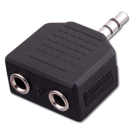 AD531 Vanco Adapter 3.5 mm Stereo Plug to 2-3.5 mm Stereo Jacks