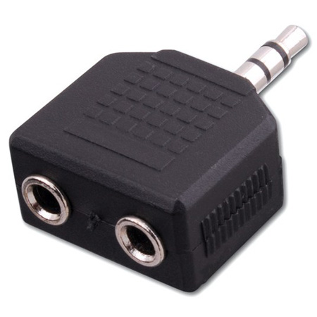 Vanco (2) 3.5 mm Stereo Jacks to 3.5 mm Stereo Plug Adapter