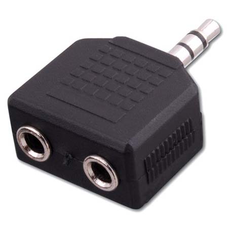 AD531X Vanco Adapter 3.5 mm Stereo Plug to 2-3.5 mm Stereo Jack