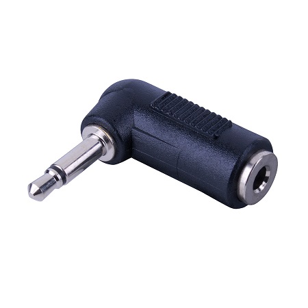 Vanco Right Angle 3.5 mm Mono Plug - 3.5 mm Stereo Jack Adapter