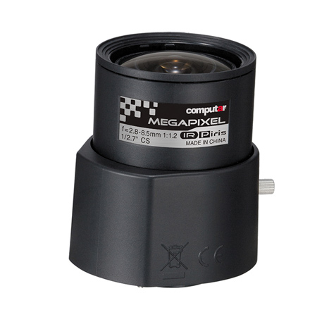 AG3Z2812KCS-MPWIR-V31 Computar 5MP 1/2.7" 2.8-8.5mm Varifocal F1.2-F16C CS Mount P-Iris IR Corrected Lens