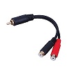 Show product details for AGH3EX Vanco Adapter RCA Jack 2-RCA Plug 6 In Gold RB