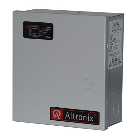 AL125220 Altronix 2 Channel 1Amp 24VDC or 1Amp 12VDC Access Control Power Supply in UL Listed NEMA 1 Indoor 7.5 W x 8.5 H x 3.5 D Steel Electrical Enclosure