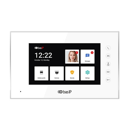 AQ-07LL-WHITE BAS-IP 7" IP Indoor Video Entry Phone with TFT Touch-Screen Color Display - White