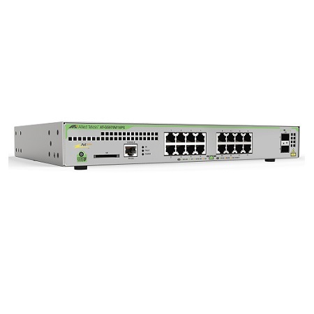 AT-GS970M/18PS-R-10 Hanwha Techwin AT 16 x Gigabit Ethernet Managed Switch, 2 x SFP Uplink PoE+ 124W Total PoE Budget