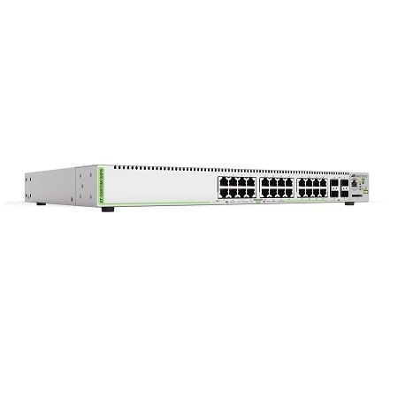 AT-GS970M/28PS-10 Hanwha Techwin AT 24 x Gigabit Ethernet Managed Switch, 4x SFP Uplink PoE+ 370W Total PoE Budget