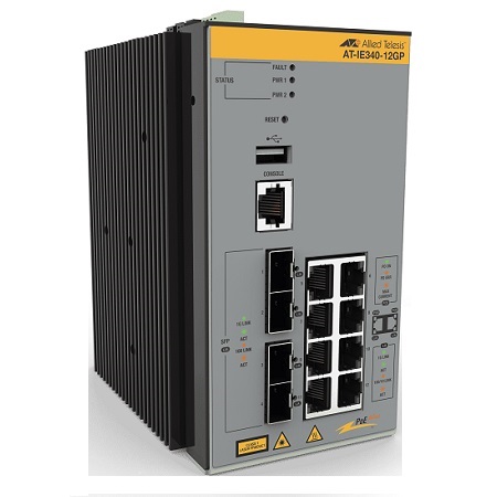 AT-IE340-12GP-980 Hanwha Techwin 8 x Gigabit Ethernet PoE++ 240W (8 + 8 PoE at/af)