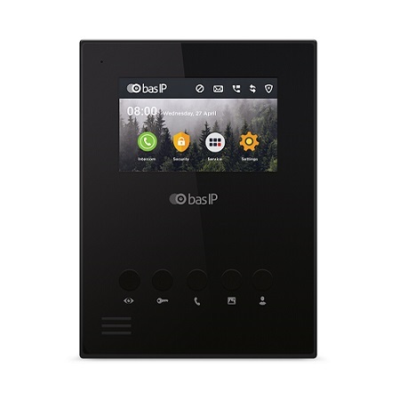 [DISCONTINUED] AU-04LAF-BLACK BAS-IP 4" Multifunctional IP Indoor Video Entry Phone - Black
