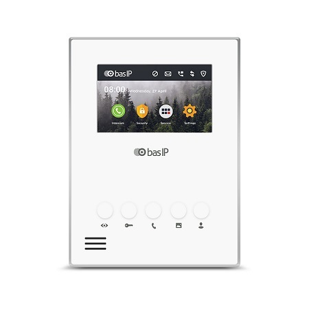 [DISCONTINUED] AU-04LAF-WHITE BAS-IP 4" Multifunctional IP Indoor Video Entry Phone - White