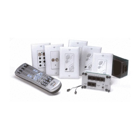 AU1012-LA Legrand On-Q LyriQ Single Source 4 Zone Kit with Flush Mount Inputs Light Almond