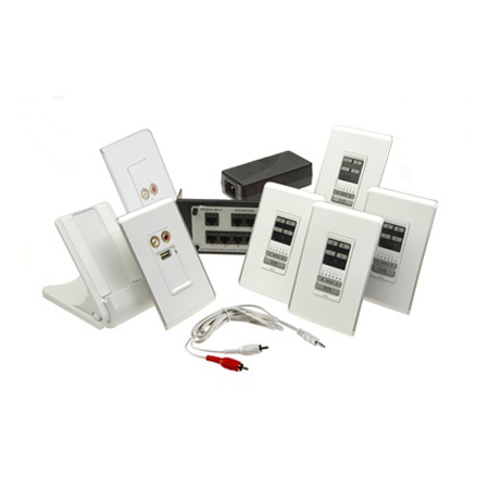 AU5714-WH Legrand On-Q LyriQ Charge & Play Four-Zone Kit in Studio Design